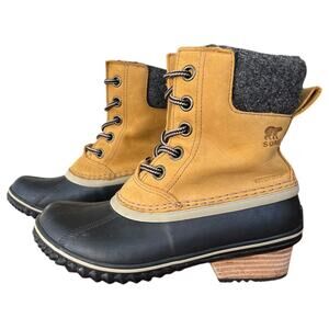 Sorel Slimpack II Lace Waterproof Winter Duck Boots Leather Women's 6